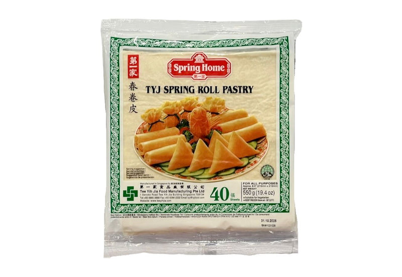 TYJ FROZEN SPRING ROLL PASTRY(40 SHEETS) 21.5CM(8.5)